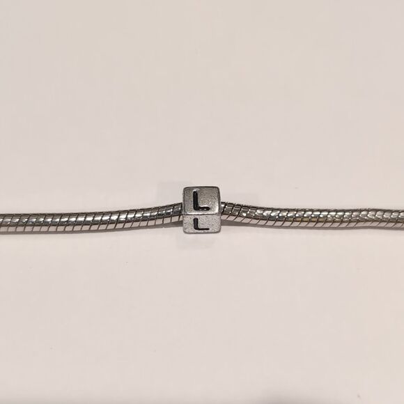 Silver L Spacer Charm for Pandora Style Bracelet‎ - Picture 1 of 5